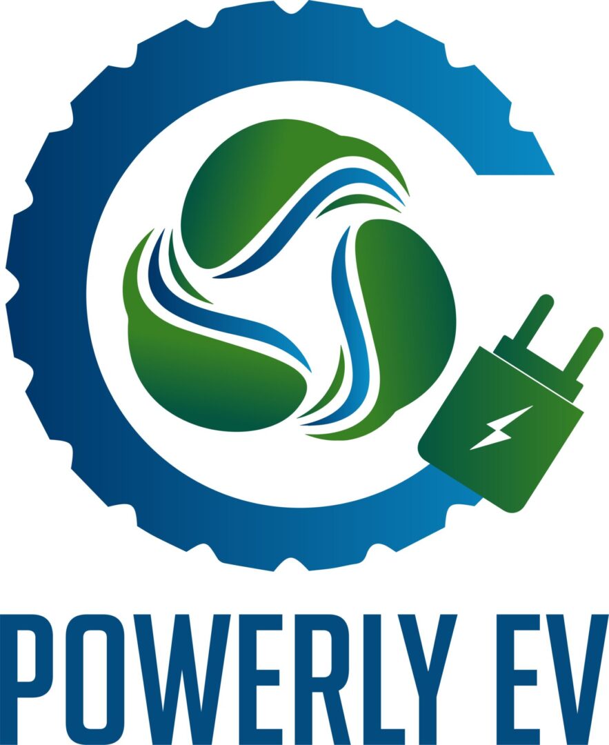 A logo for the power ev program.